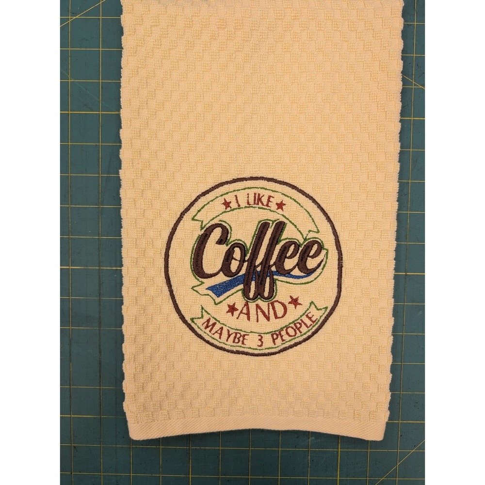 I Like Coffee and Maybe 3 People Kitchen Bath Bar Tea Hand Towel Great Gift Idea